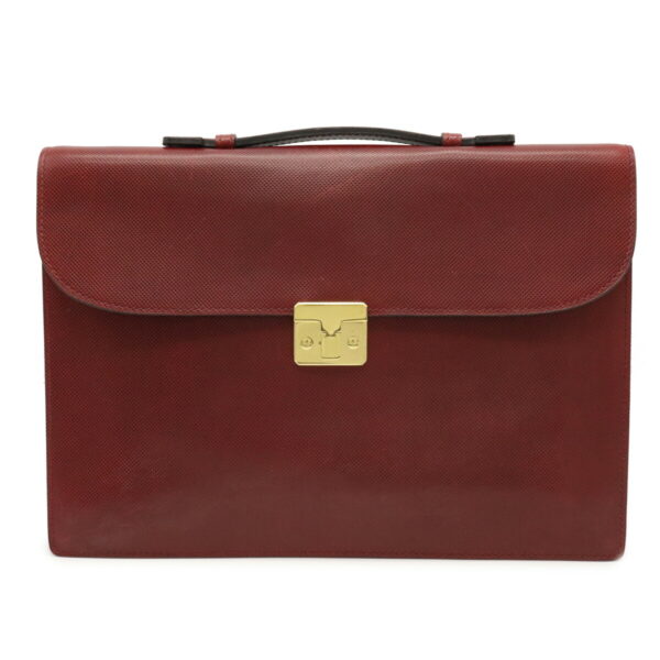 22010032 Bottega Veneta Business Bag Briefcase Embossed Leather Bordeaux