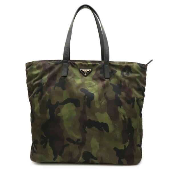 22010523 Prada Camouflage Tote Bag Nylon Leather Green