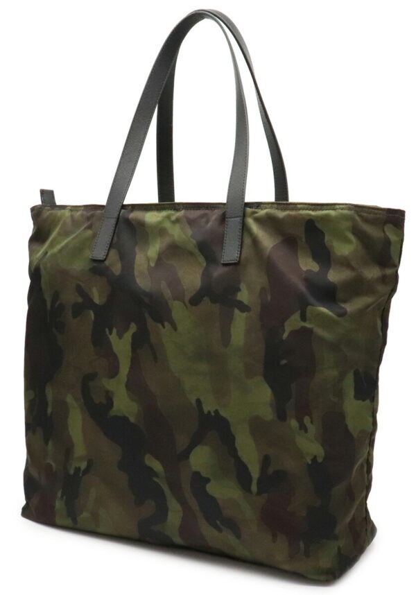 22010523 1 Prada Camouflage Tote Bag Nylon Leather Green