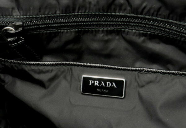 22010548 8 Prada Check Tote Bag Nylon Leather Blue