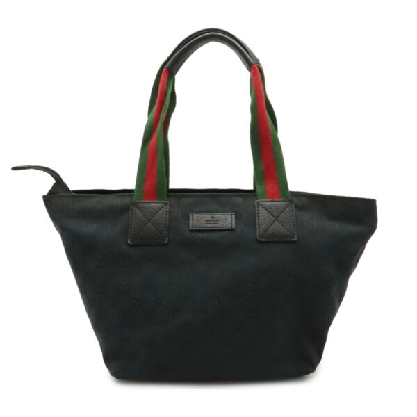 22020711 Gucci GG Leather Tote Handbag Black Red Green