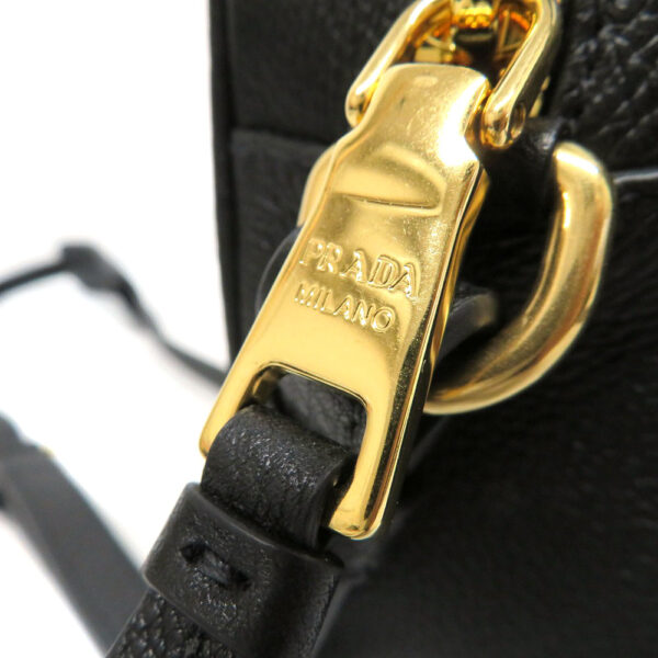 220297010 Prada Shoulder Bag Calf Leather Black Hardware