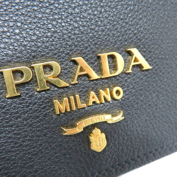 220297012 Prada Shoulder Bag Calf Leather Black Hardware