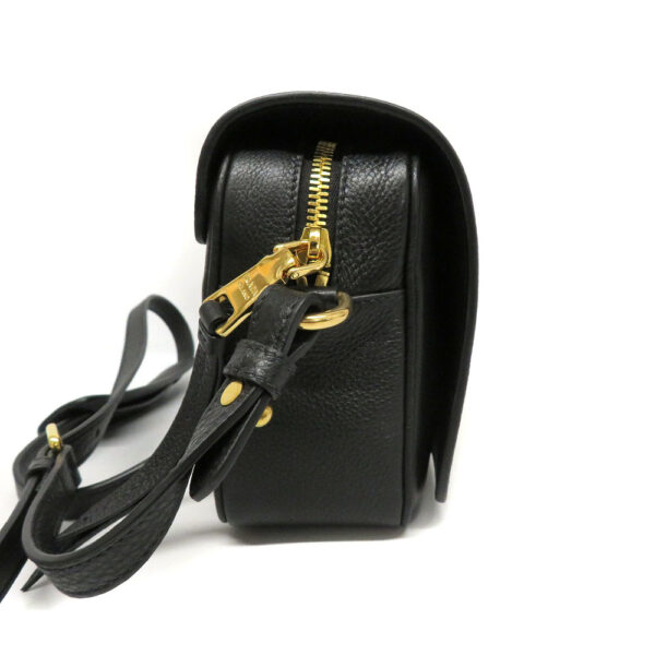 22029703 Prada Shoulder Bag Calf Leather Black Hardware