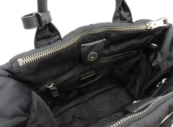 22030474 4 Prada Bomber Tote Bag Nylon Leather Nero Black