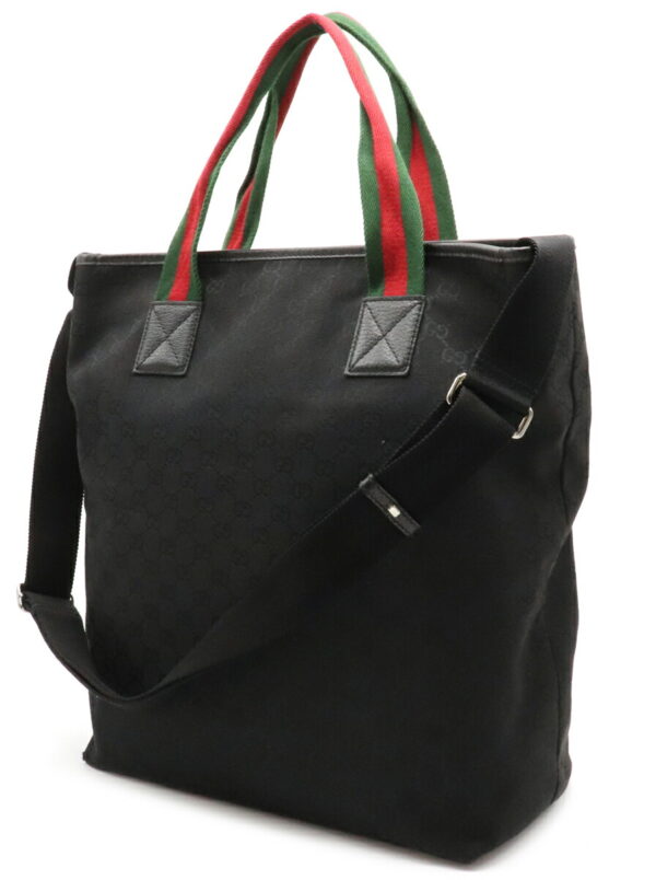 22030928 1 Gucci GG Sherry Line 2way Tote Crossbody Bag Black