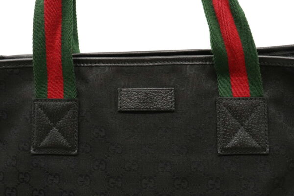 22030928 8 Gucci GG Sherry Line 2way Tote Crossbody Bag Black