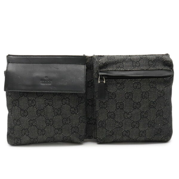 22031007 Gucci GG Denim Body Waist Bag Black