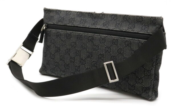 22031007 1 Gucci GG Denim Body Waist Bag Black