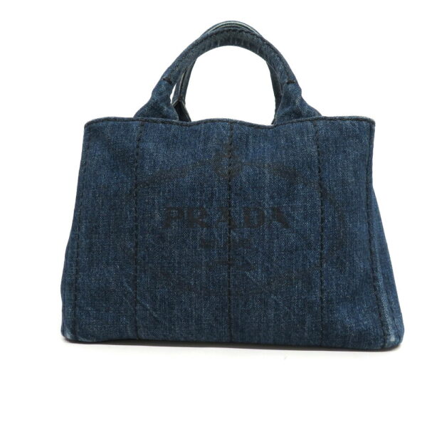 22038511 Prada Kanapa Tote 2WAY Bag Shoulder Handbag Denim Blue