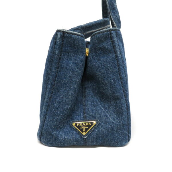 22038513 Prada Kanapa Tote 2WAY Bag Shoulder Handbag Denim Blue