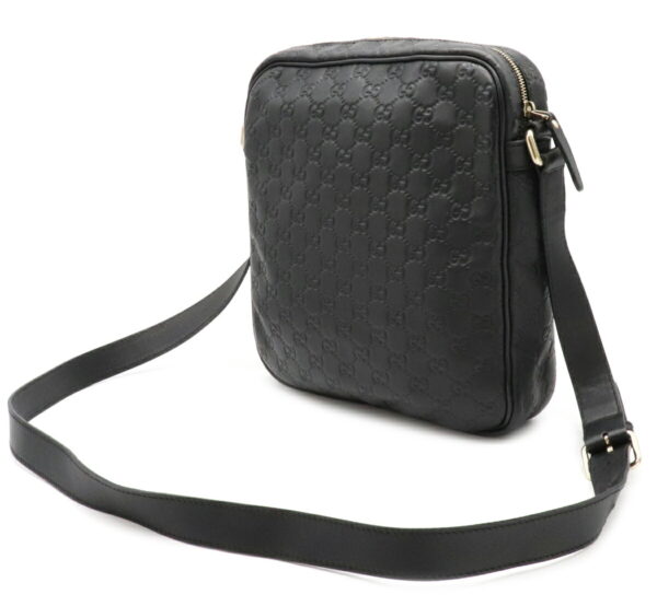 22040095 1 Gucci Guccisima Diagonal Leather Shoulder Bag Black