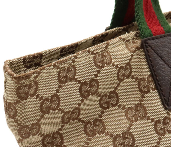 22040234 6 Gucci GG Sherry Line Tote Handbag Khaki