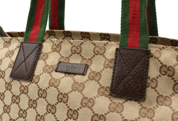 22040234 8 Gucci GG Sherry Line Tote Handbag Khaki