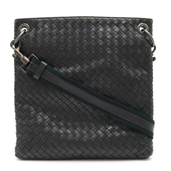 22041055 Bottega Veneta Intrecciato Shoulder Bag Black