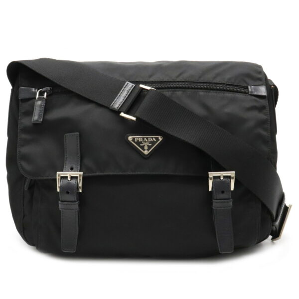 22041379 Prada Messenger Bag Nylon Leather Nero Black