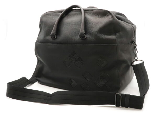 22050309 1 Bottega Veneta Cervo Crocodile Duffle Bag 2Way Shoulder Black