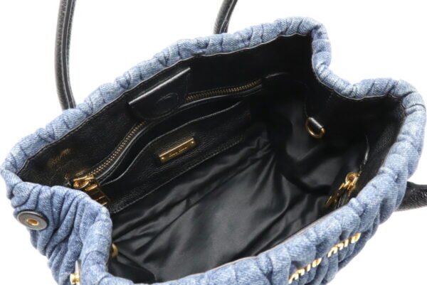 22050758 4 Miu Miu Shoulder Bag Leather Denim Blue