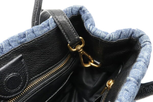 22050758 5 Miu Miu Shoulder Bag Leather Denim Blue