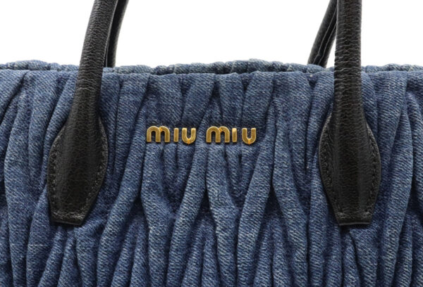 22050758 8 Miu Miu Shoulder Bag Leather Denim Blue