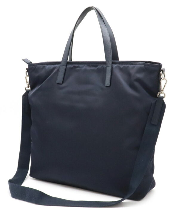 22050923 1 Prada Large Tote Bag Nylon Leather Blue Blue