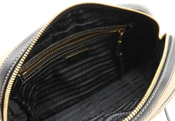 22060120 4 Prada Crossbody Bag Leather Corda Beige Nero Black