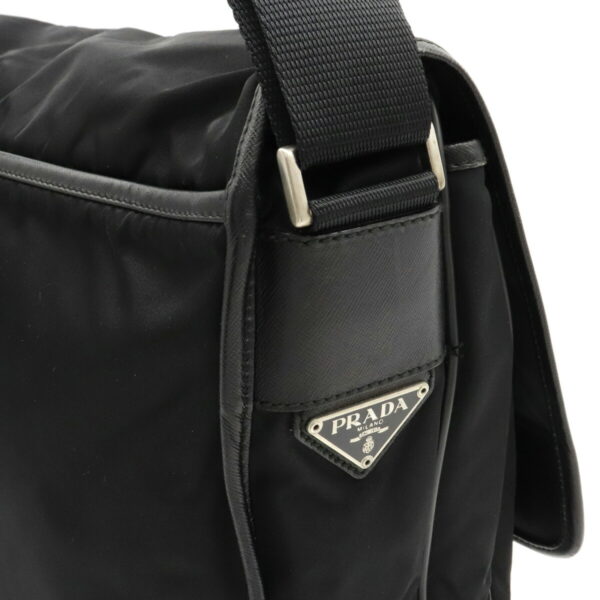 22060224 7 Prada Messenger Bag Nylon Leather Nero Black