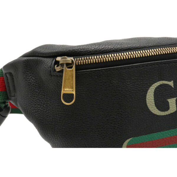 22060698 5 Gucci Gucci Print Leather Belt Waist Bag Black