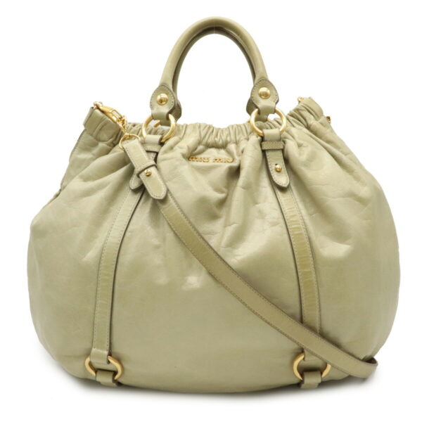 22060819 Miu Miu Shoulder Bag Leather Light Beige