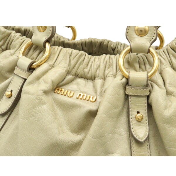 22060819 8 Miu Miu Shoulder Bag Leather Light Beige