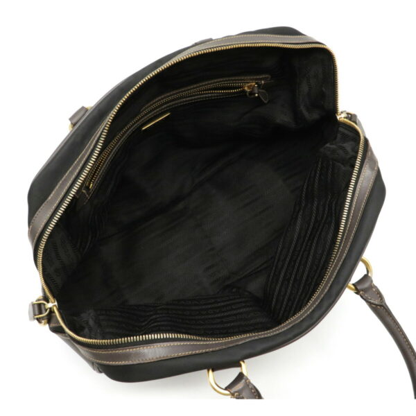 22060837 4 Prada Mini Bag Nylon Leather Black Brown