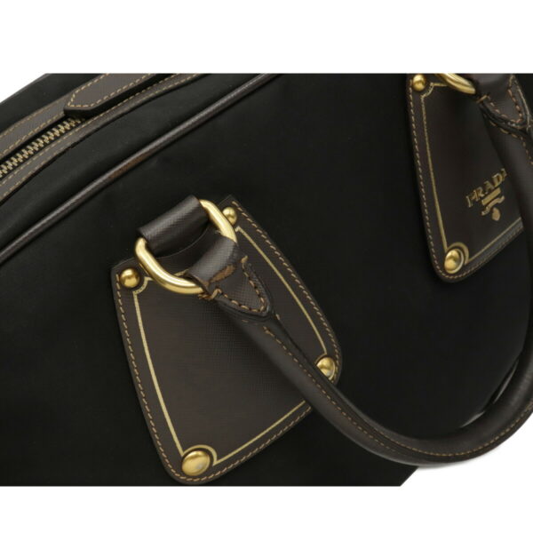 22060837 8 Prada Mini Bag Nylon Leather Black Brown