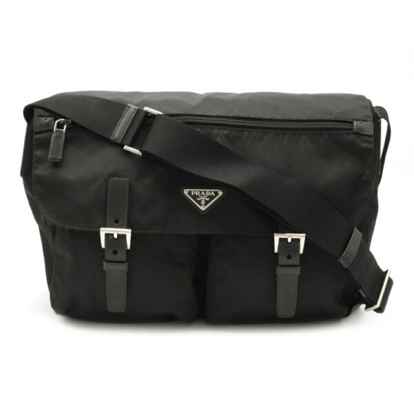 22060863 Prada Vela Messenger Bag Nylon Leather Nero Black