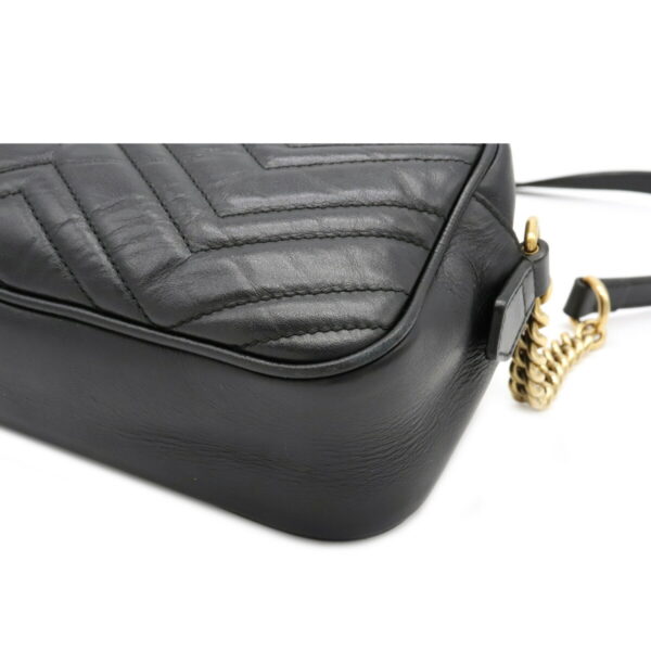 22060912 2 Gucci GG Marmont Quilted Leather Chain Shoulder Bag Black