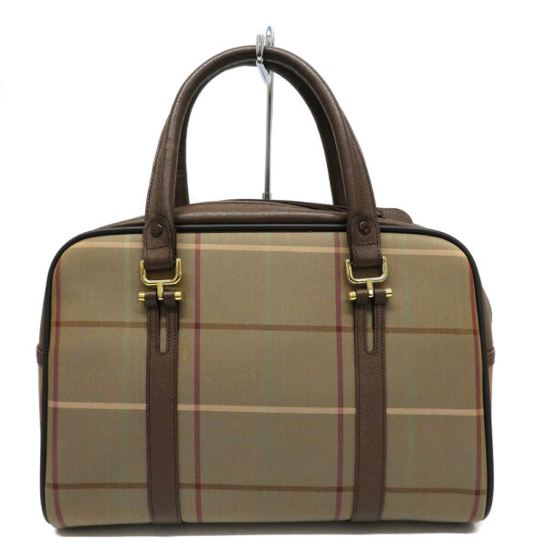 22065942 Burberry Handbag Plaid Brown Green