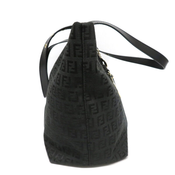 22068173 Fendi Tote Bag Zucca Pattern Canvas Black