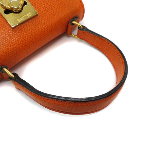 220700811 Celine 2WAY Leather Handbag Orange