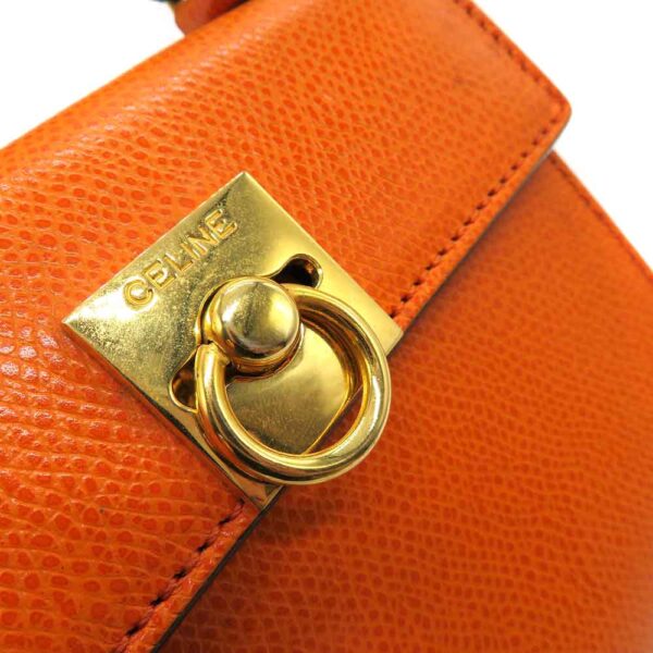 22070089 Celine 2WAY Leather Handbag Orange