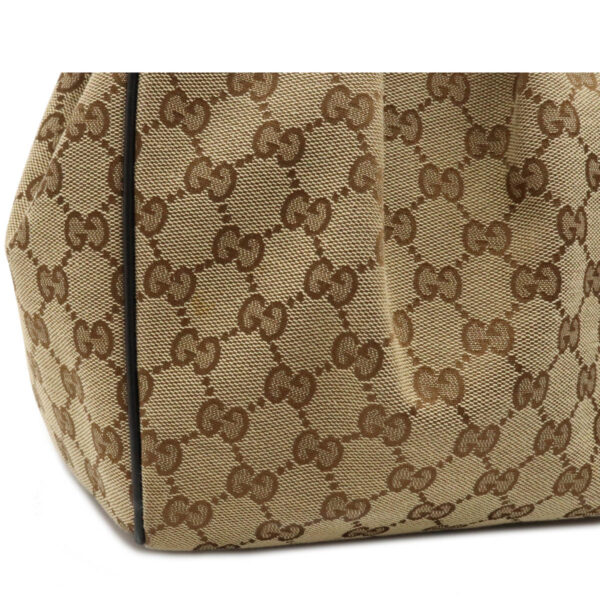 22070831 7 Gucci GG Leather Tote Shoulder Bag Khaki