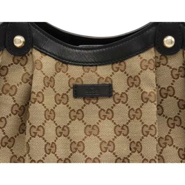 22070831 8 Gucci GG Leather Tote Shoulder Bag Khaki