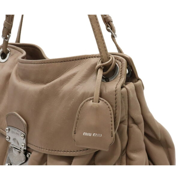 22070978 5 Miu Miu Shoulder Bag Leather Mocha Beige