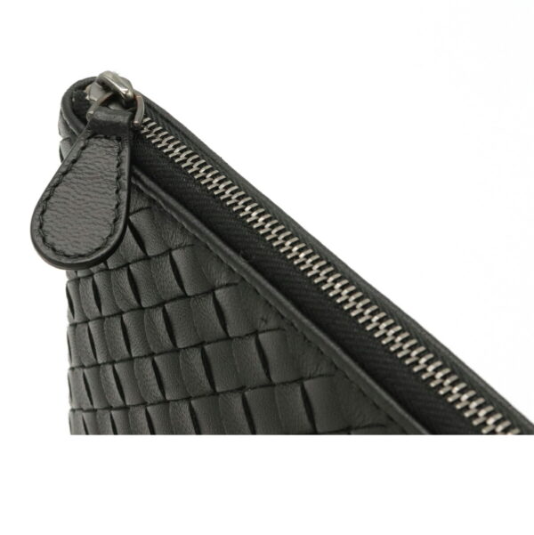 22080133 3 Bottega Veneta Intrecciato Leather Clutch Bag Black