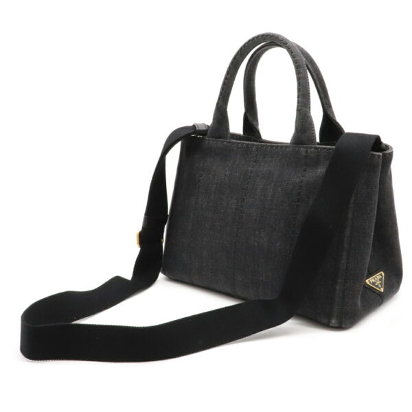 22080616 1 Prada Canapa Tote Bag Denim Nero Black