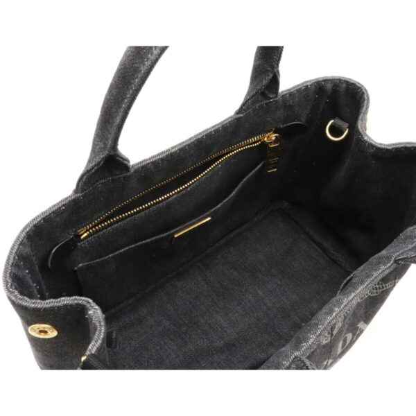 22080616 4 Prada Canapa Tote Bag Denim Nero Black