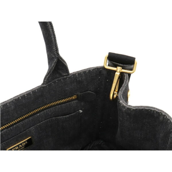 22080616 5 Prada Canapa Tote Bag Denim Nero Black