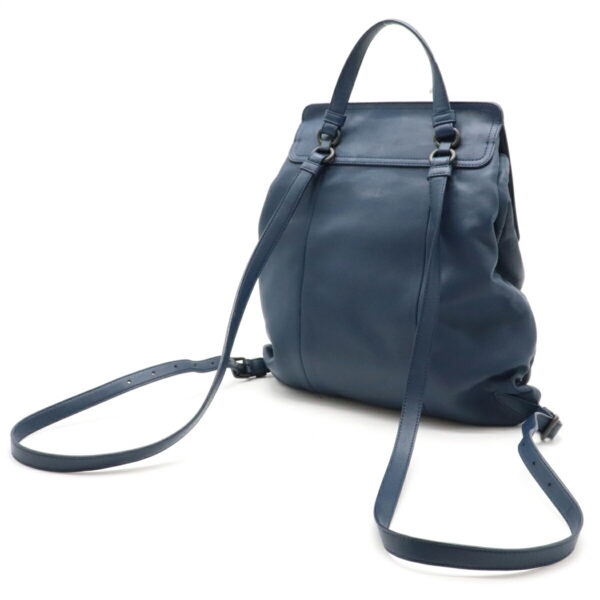 22081141 1 Bottega Veneta Intrecciato Backpack Rucksack Leather Navy