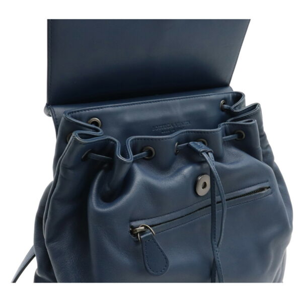 22081141 5 Bottega Veneta Intrecciato Backpack Rucksack Leather Navy