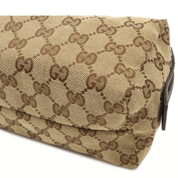 22081144 2 Gucci GG Leather Cosmetic Pouch Khaki