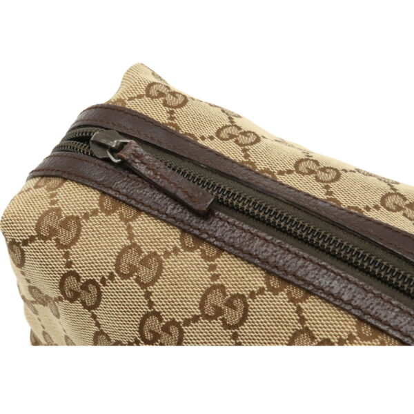 22081144 5 Gucci GG Leather Cosmetic Pouch Khaki