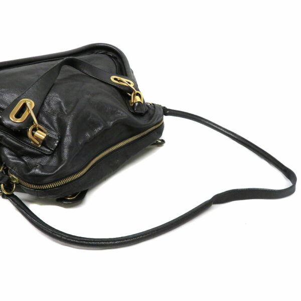 220821315 Chloe Parati 2WAY Leather Handbag Black